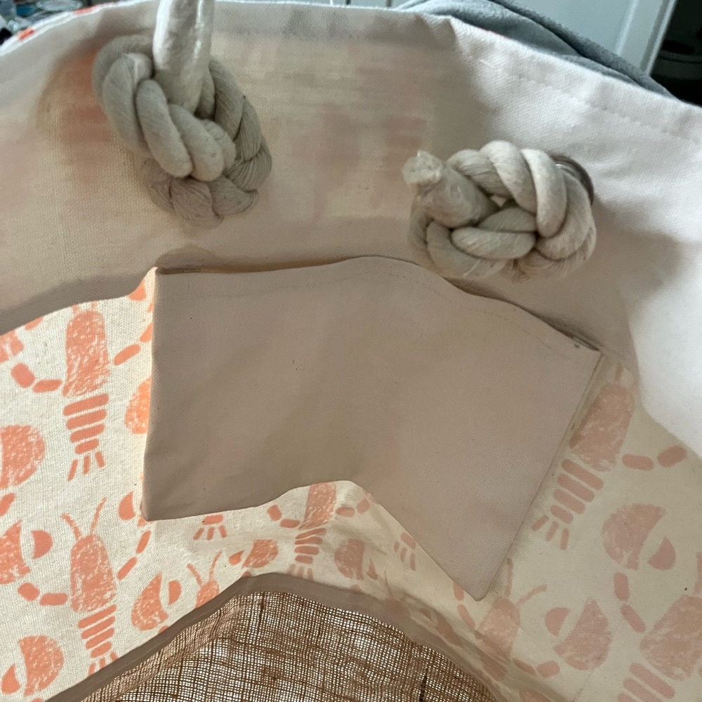 Tommy Bahama Orange Lobster Canvas Beach Bag - Picture 5 of 5